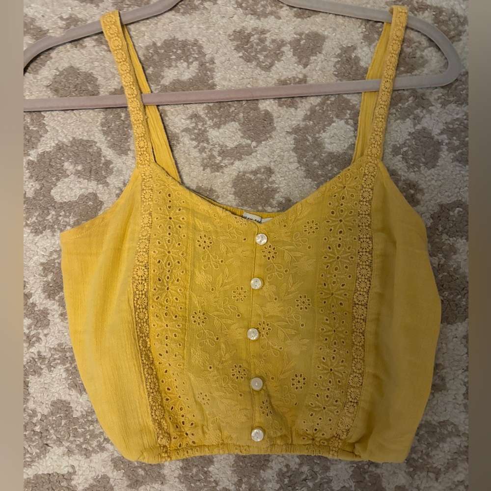 American Eagle yellow crop top